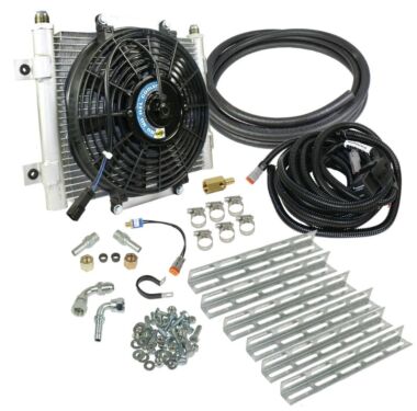 BD Diesel 1030606-1/2 Xtrude Transmission Cooler with Fan - Complete Kit for 1/2in Lines