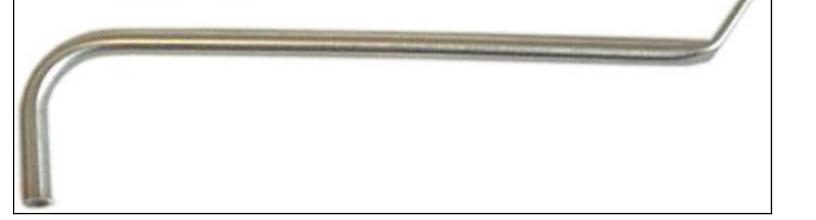 Hockey stick tool used to install the park rod E-clip