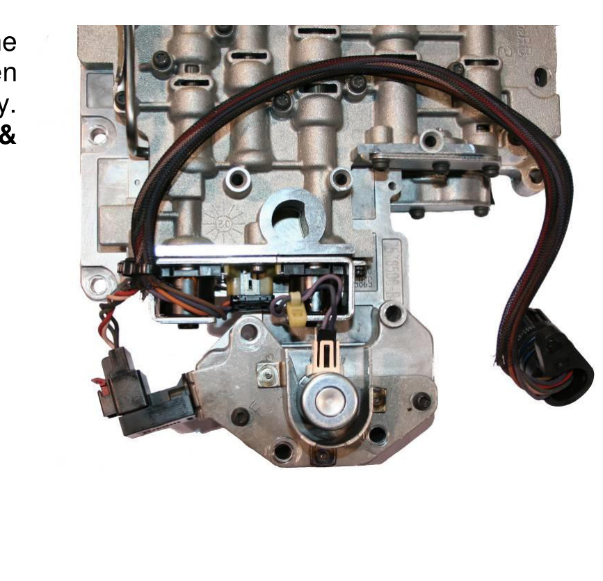 Governor solenoid and pressure transducer harness installed on the BD valve body