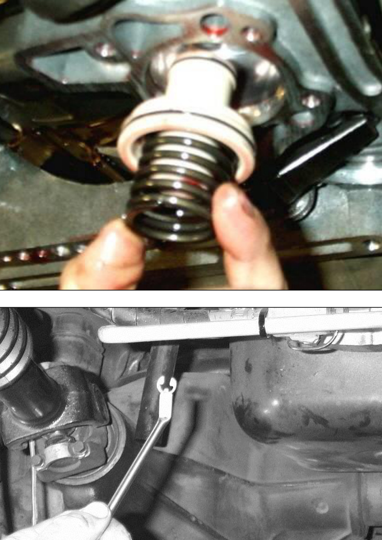Servo piston guide with both springs being seated into the bore
