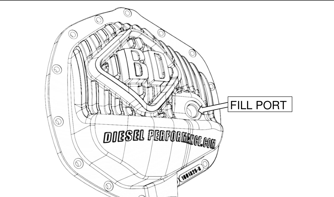 BD differential cover showing the location of the fill port