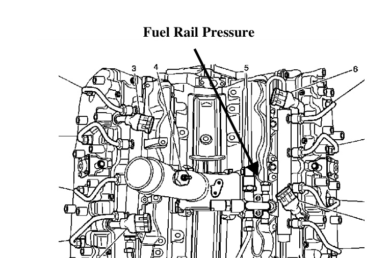 LB7 Duramax fuel rail pressure sensor location diagram