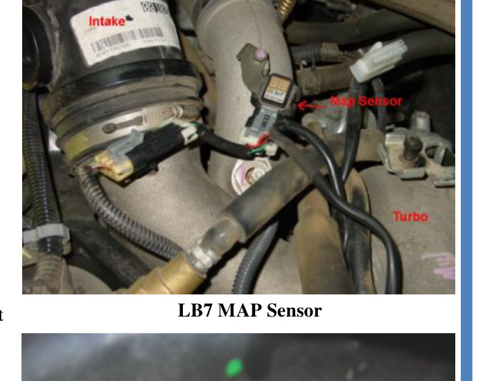 LB7 Duramax MAP sensor location under the air intake cover