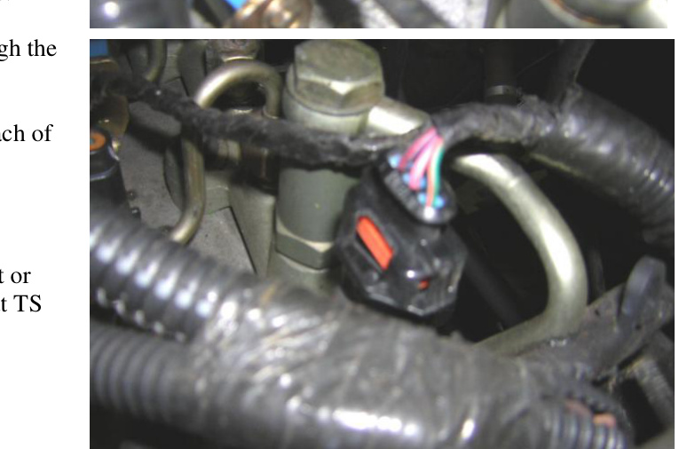 Fuel pressure sensor connector located just in front of the MAP sensor