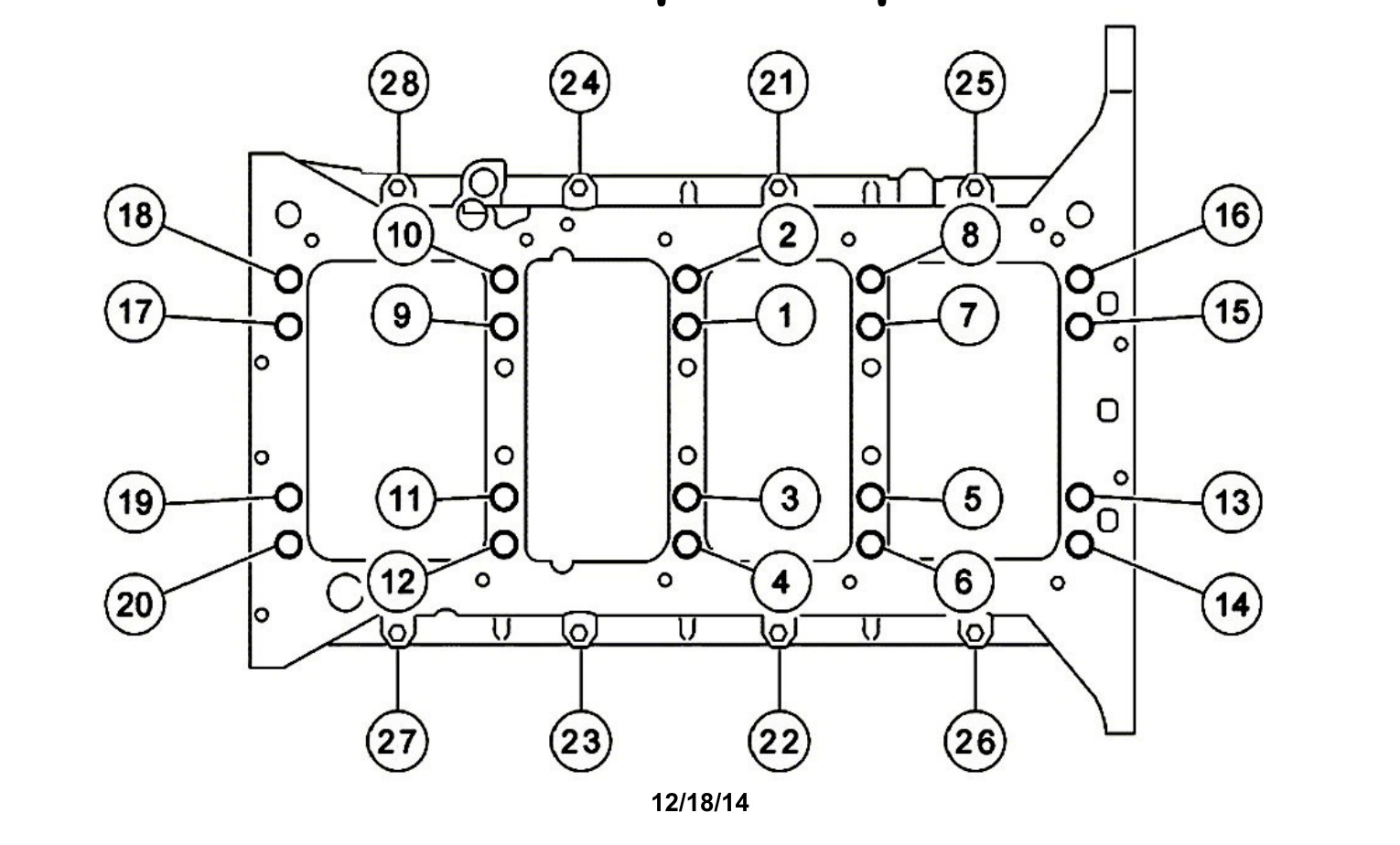 ARP Main Stud Kit Installation – Ford 6.0L Powerstroke Diesel – bolt torque sequence diagram
