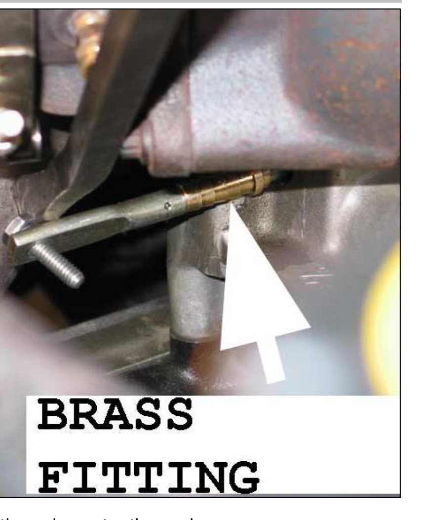 Brass rod-support fitting installed on the valve actuation rod