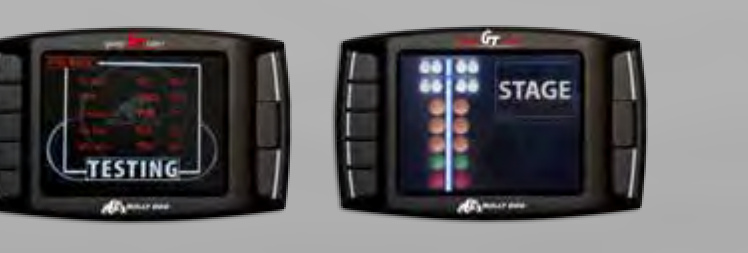 GT Diesel display showing the performance-testing screen and the on-screen Christmas-tree staging lights