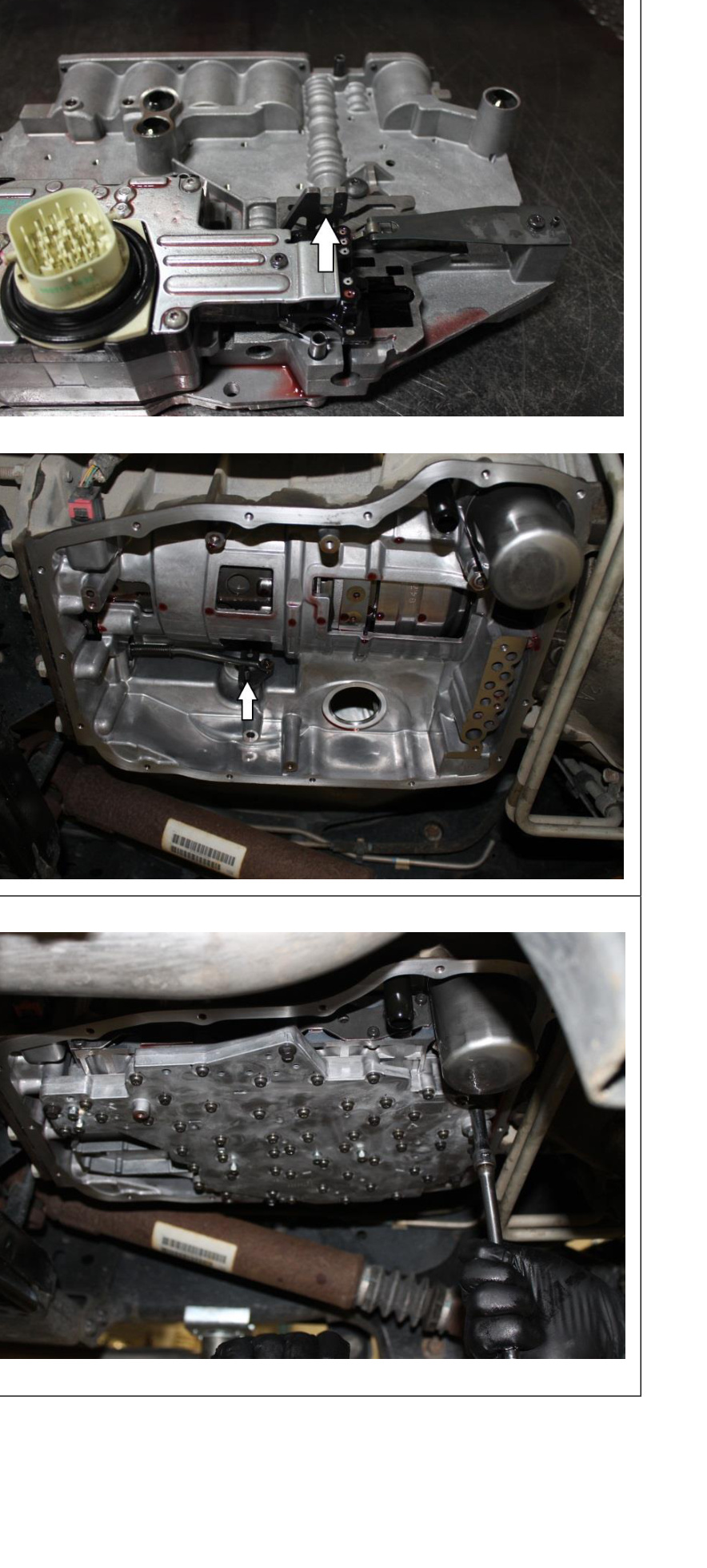 BD 68RFE Valve Body Installation Manual – Ram 6.7L Cummins – aligning the shift lever and reinstalling the valve body into the case