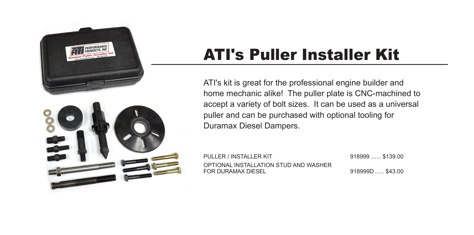 ATI Damper Puller / Installer Kit – Dodge Cummins (918888)