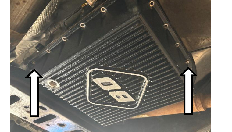 BD pan held in position with bolts and washers on opposing corners