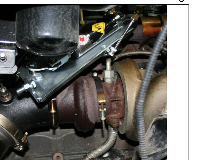 Exhaust brake support bracket clearance from the exhaust manifold
