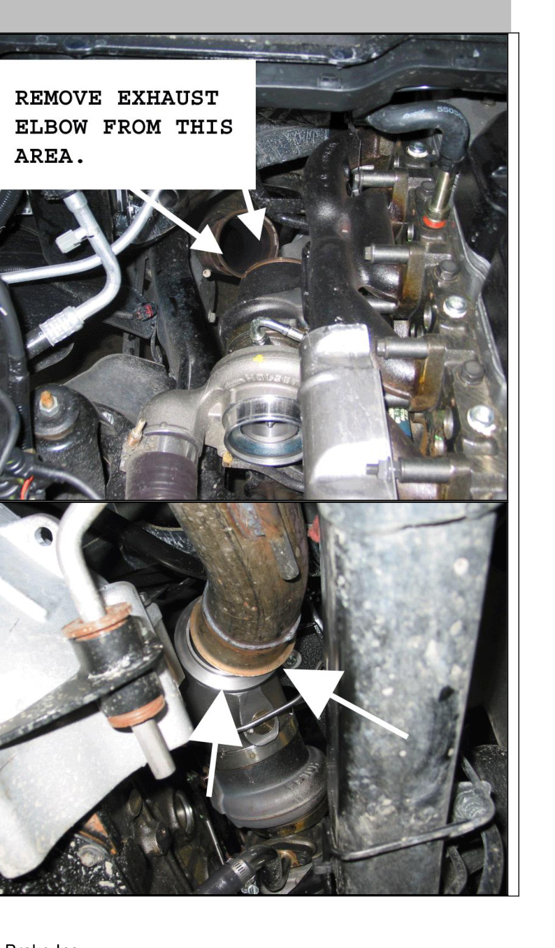 Removing the factory exhaust elbow and installing the BD brake valve on the turbocharger