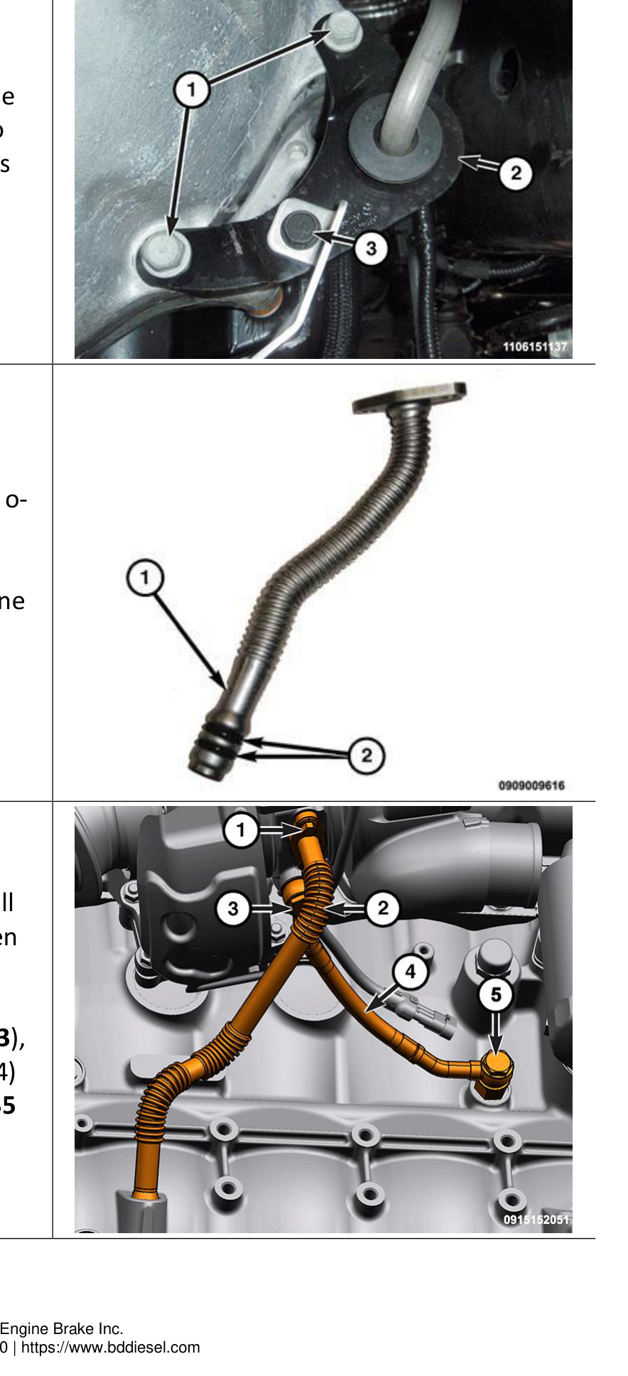 Exhaust isolator bracket, turbo oil drain tube and coolant supply line installation