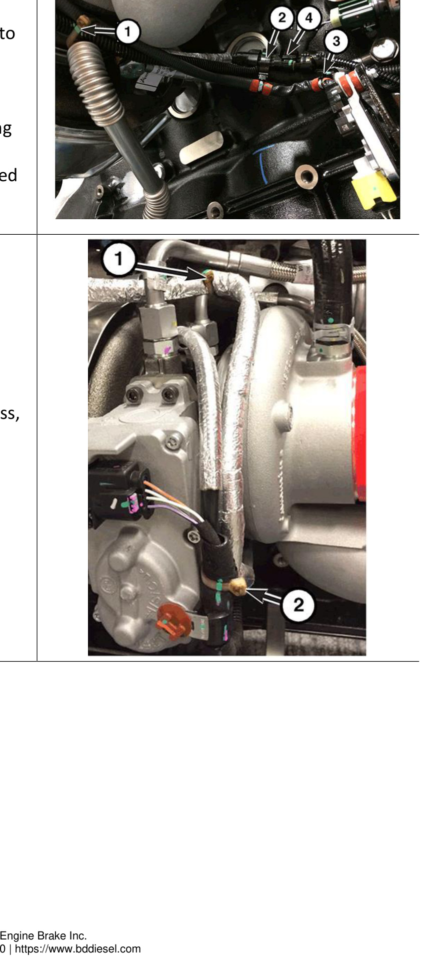 Turbo speed sensor connector and cable ties securing the sensor harnesses
