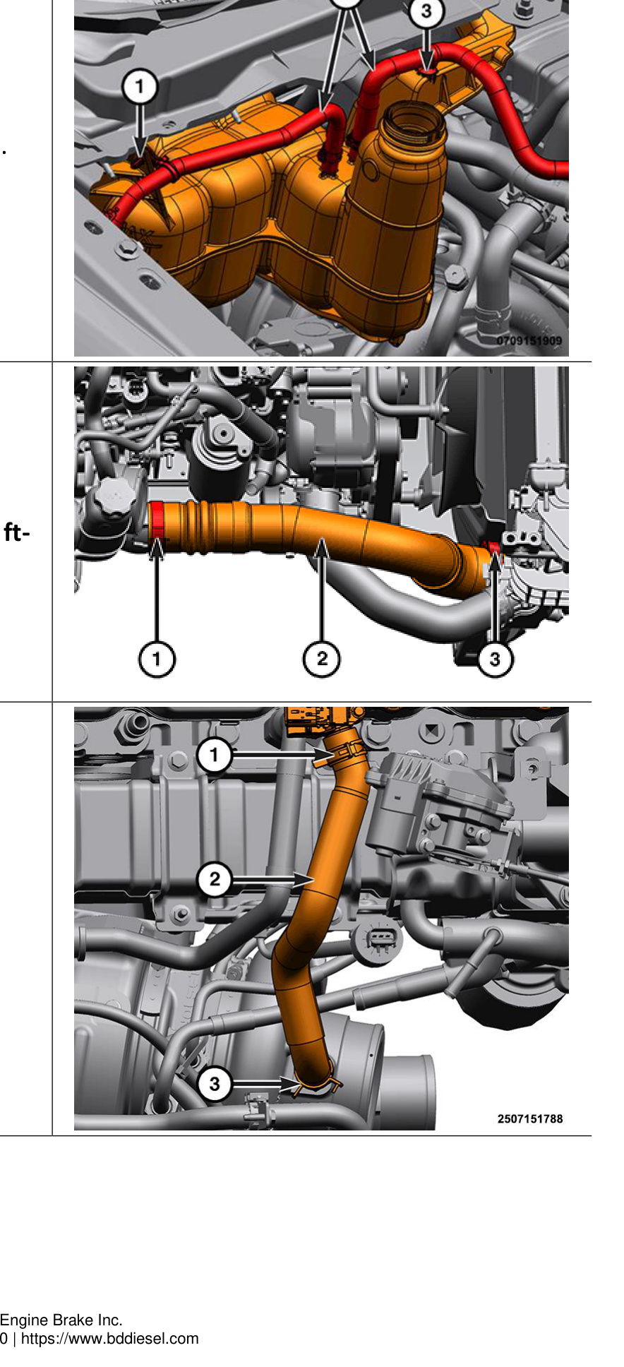 Pressurized coolant bottle, right CAC tube and breather hose installation