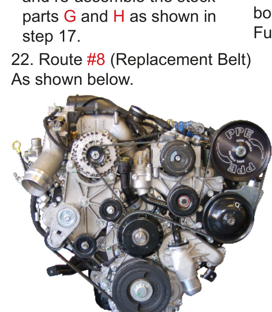 #6 rib belt routing diagram across the Duramax accessory pulleys with the Dual Fueler pump installed