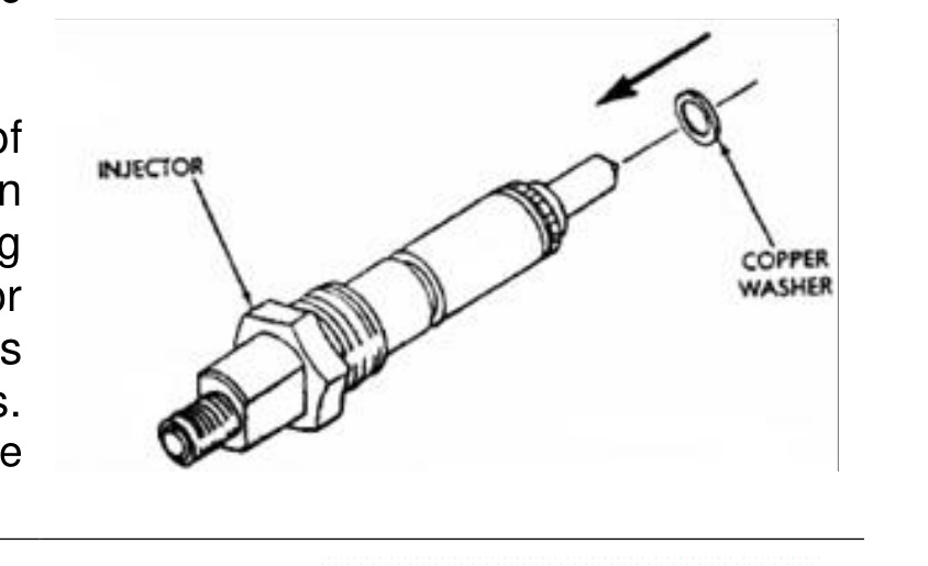 Installing a new copper washer on the injector tip