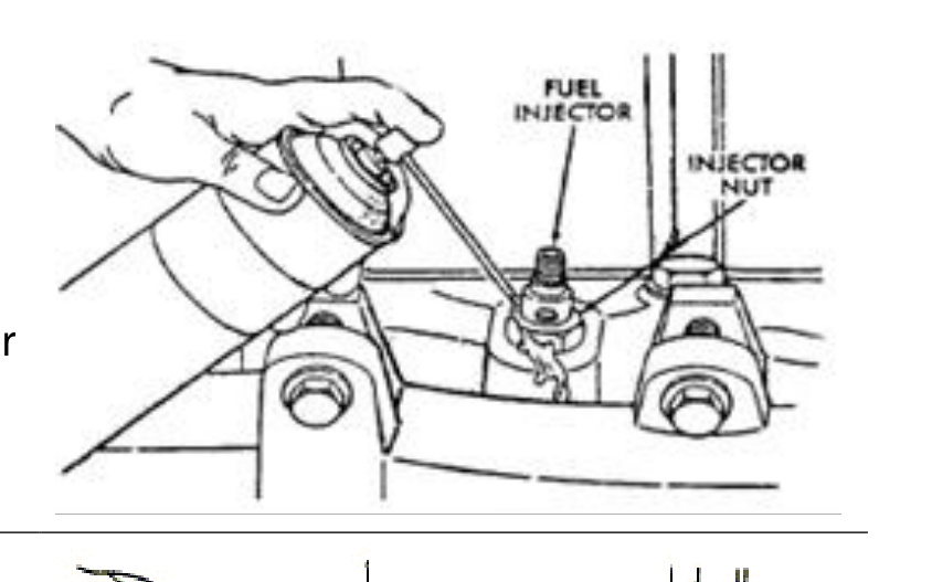 Loosening the fuel injector with a brass drift