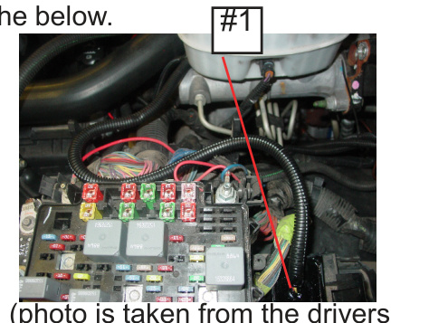 Control module #1 positioned at the fuse box
