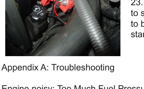 Red power wire and ground connected at the battery terminal stud