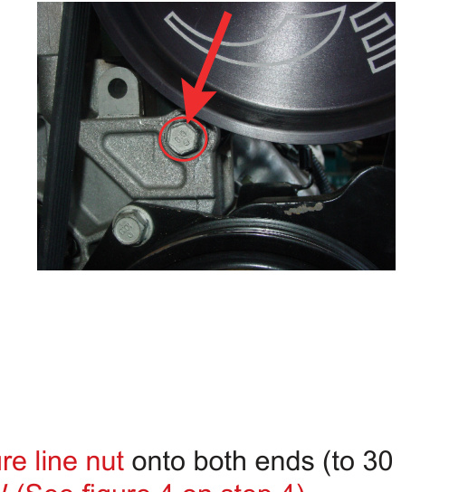 Factory A/C bolt installed into the bottom of the Dual Fueler bracket