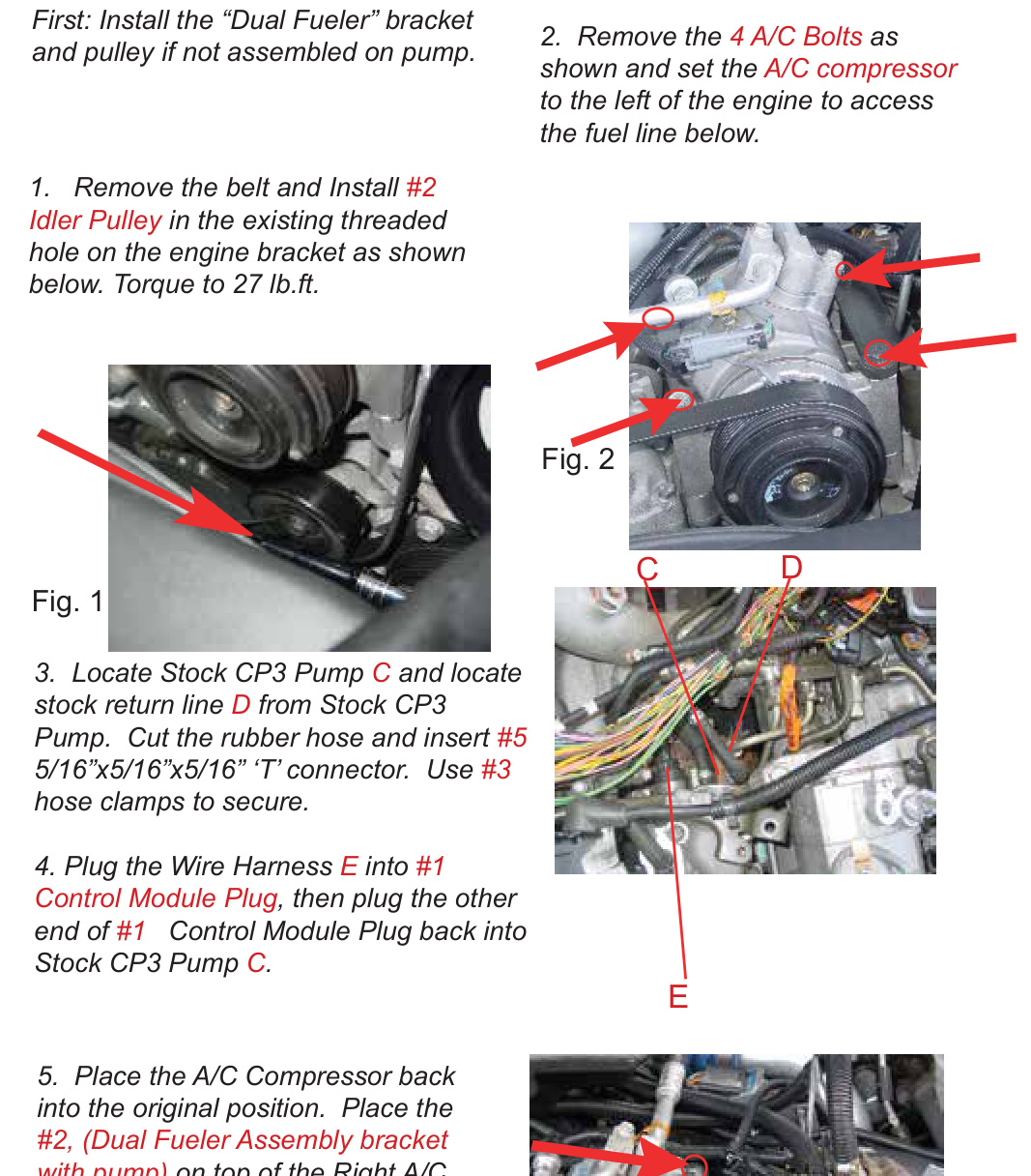 PPE Dual Fueler CP3 Pump Kit Installation &ndash; LBZ/LML Duramax &ndash; idler pulley install, A/C compressor bolt removal and CP3 return line T-connector